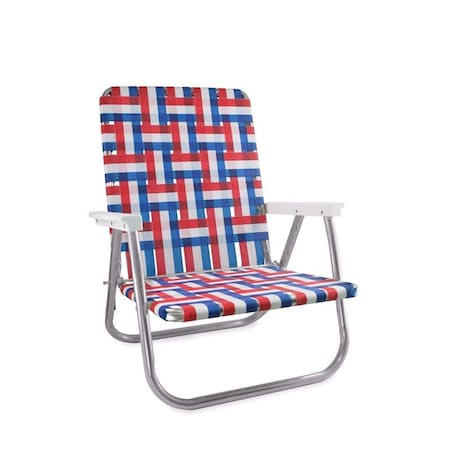 Lawn Chair Usa Lawn Chair USA-High Back Aluminum Beach Chairs (Pair)-Old Glory Pattern BC-OG